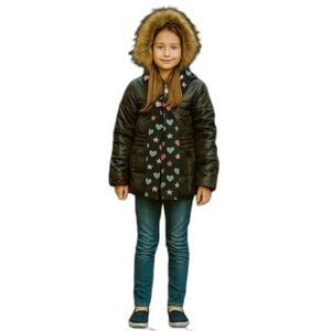 S Rothschild & CO Puffer Jacket  Size L (14)Big Girls Black and Scarf#10